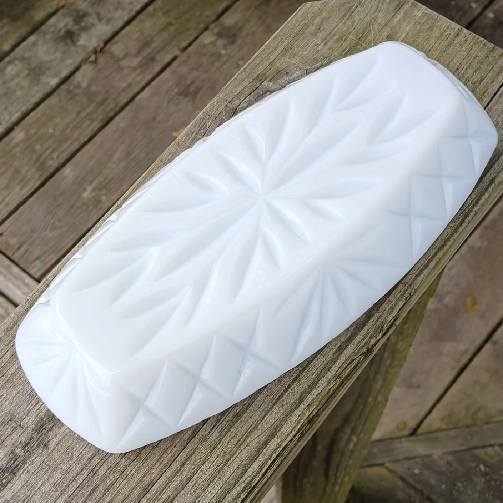 Vintage Milk Glass Relish Vegetable Trinket Dish